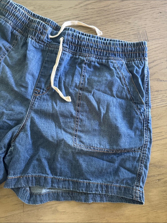 Curve Appeal Pants - Women’s Blue Drawstring Denim Shorts
